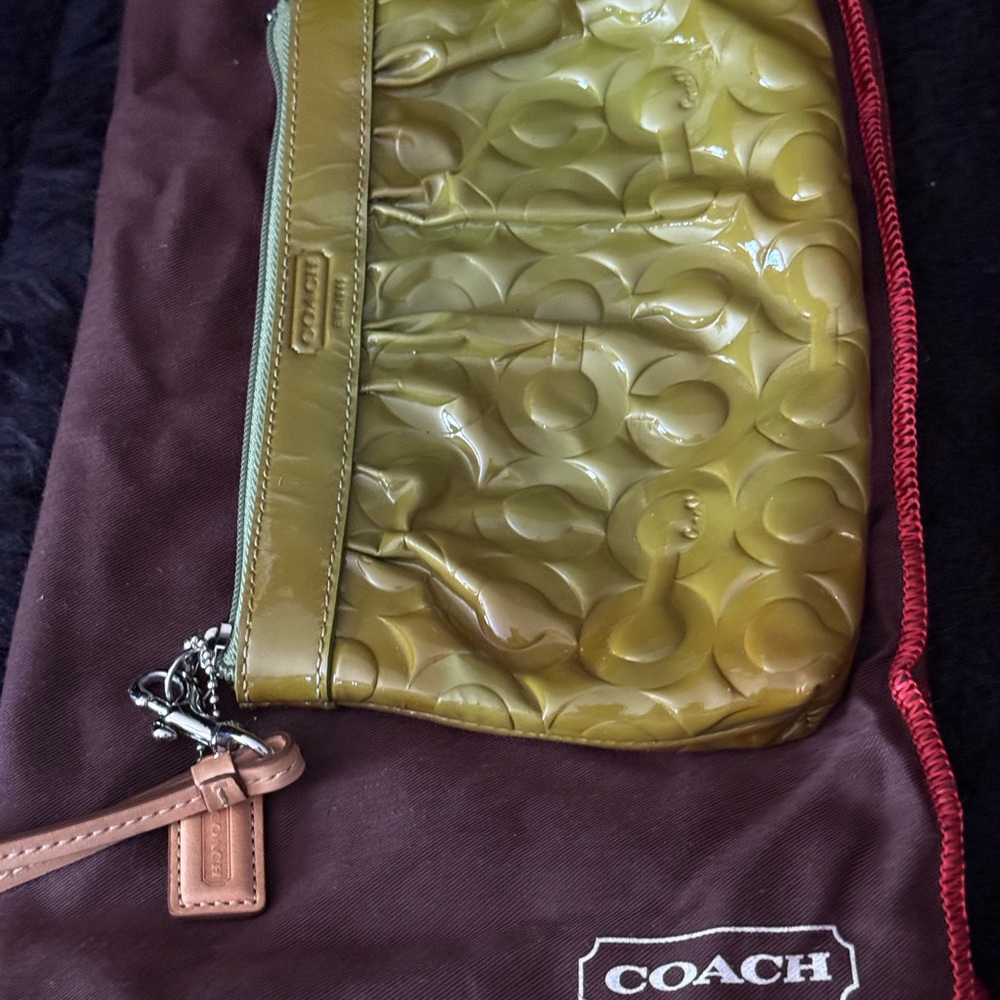 Coach Forest Green Wristlet